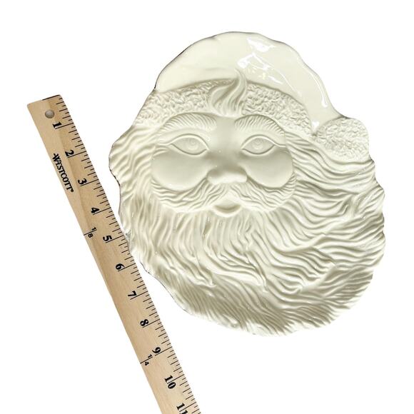 Mikasa Santas Cookie Plate 10" Christmas Holiday Porcelain Santa Face Gold Trim - Picture 6 of 10